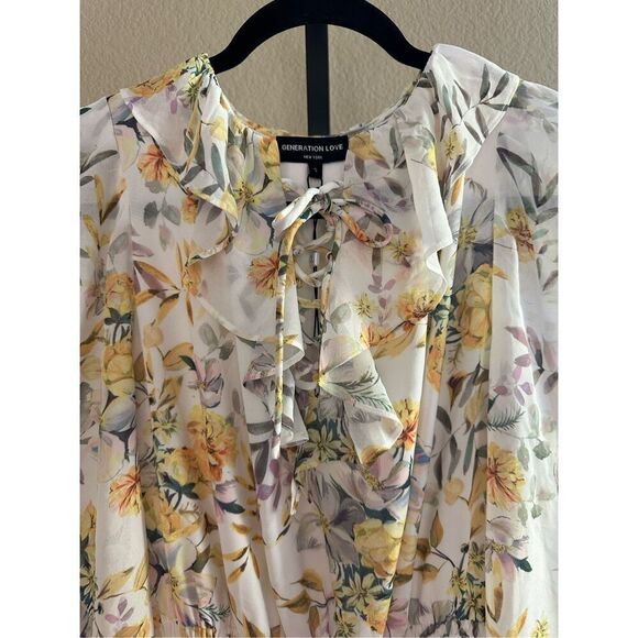 Generation Love Bella Dress in Marigold Bloom White Size S - Picture 4 of 7